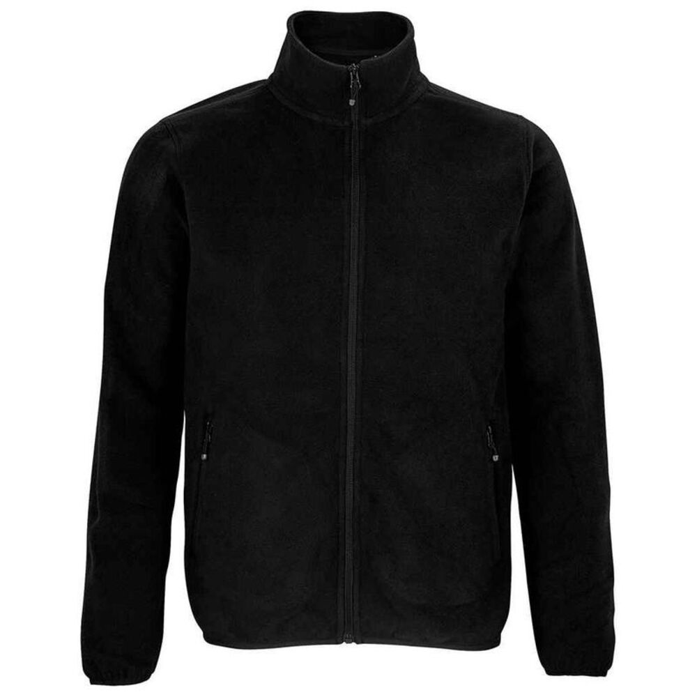 SOLS Mens Factor Recycled Fleece Jacket / Black